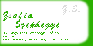 zsofia szephegyi business card